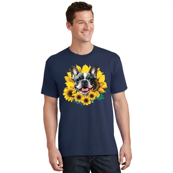 Preppy Sunflower Frenchie T-Shirt