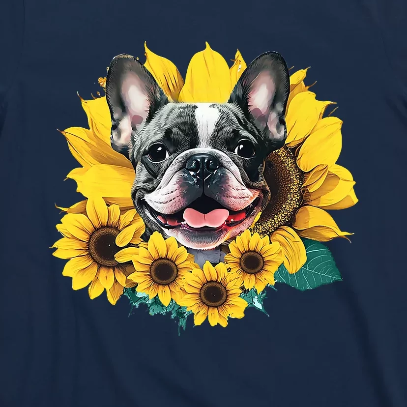 Preppy Sunflower Frenchie T-Shirt