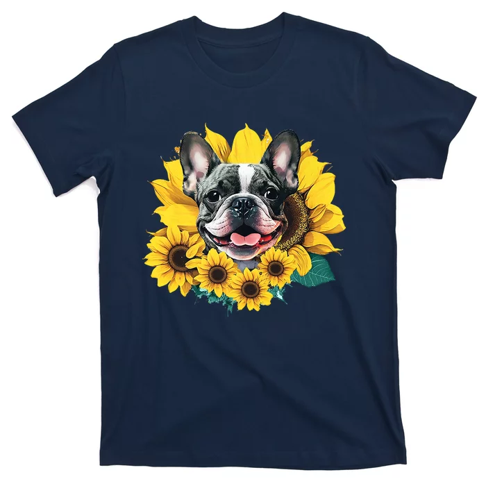 Preppy Sunflower Frenchie T-Shirt