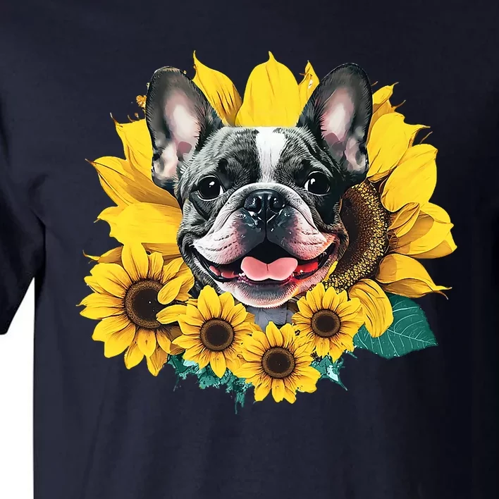 Preppy Sunflower Frenchie Tall T-Shirt