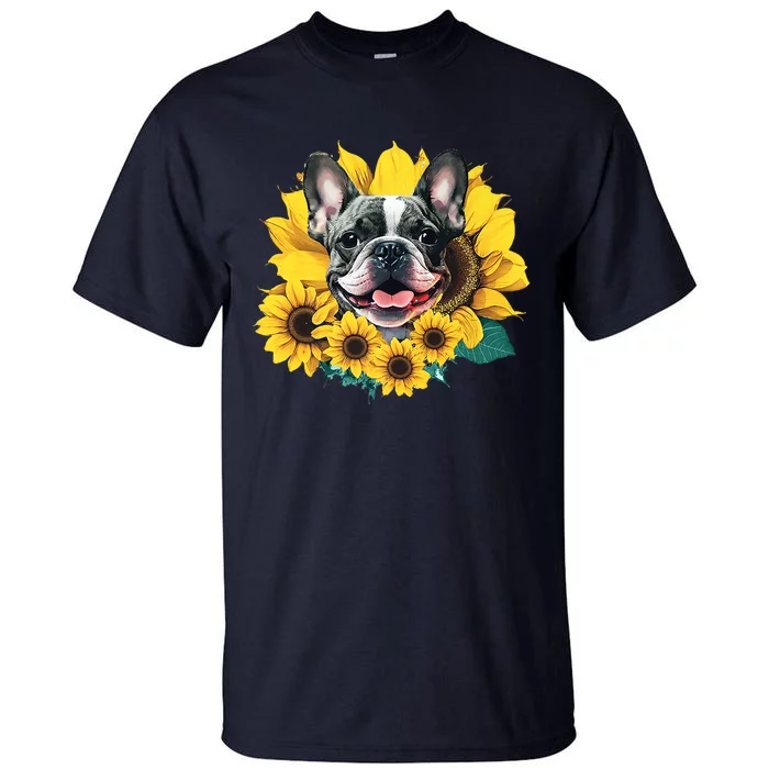 Preppy Sunflower Frenchie Tall T-Shirt