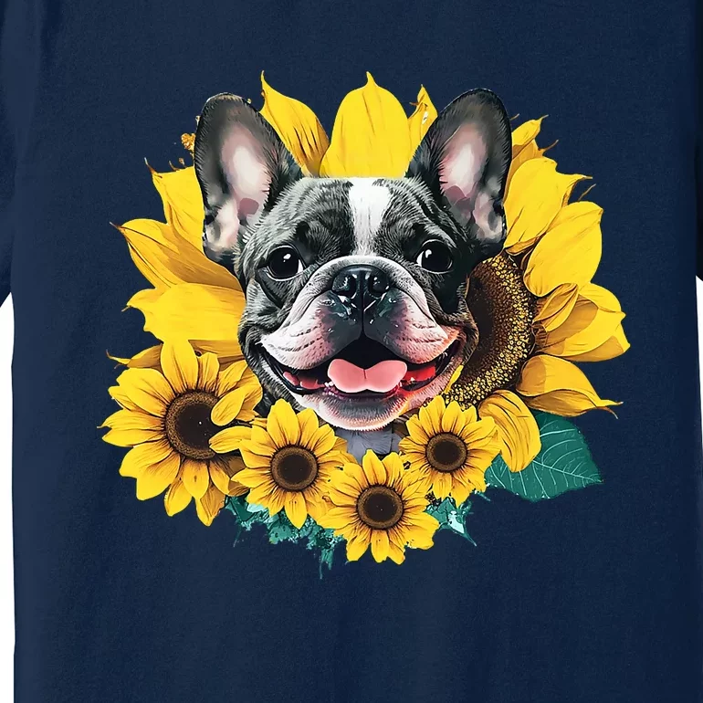 Preppy Sunflower Frenchie Premium T-Shirt