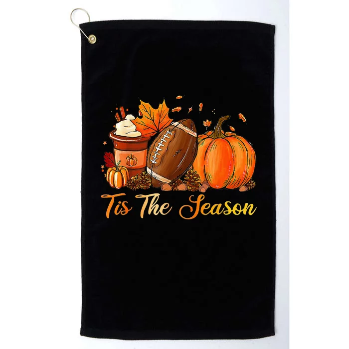 Pumpkin Spice Football Tis The Season Fall Thanksgiving Platinum Collection Golf Towel