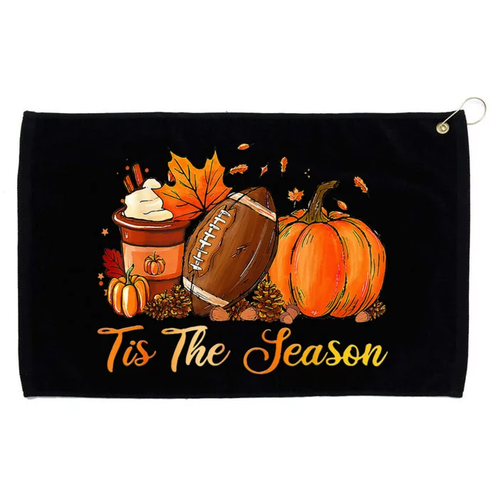 Pumpkin Spice Football Tis The Season Fall Thanksgiving Grommeted Golf Towel