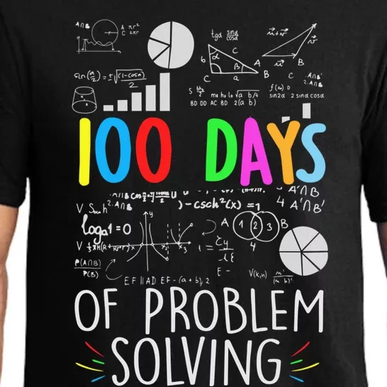 Problem Solving Funny Math Teacher 100 Days Of School Funny Gift Pajama Set