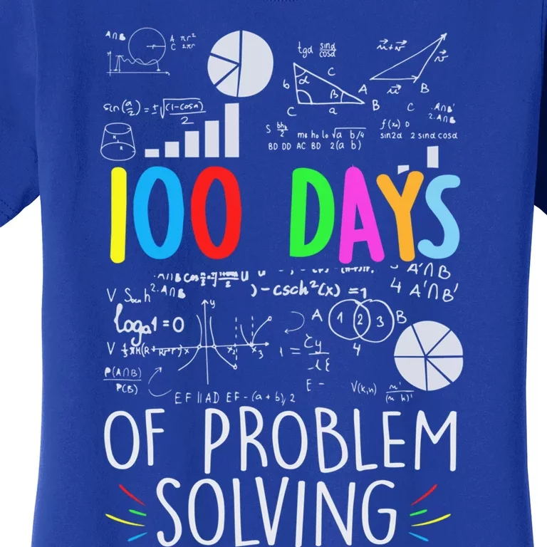 Problem Solving Funny Math Teacher 100 Days Of School Funny Gift Women's T-Shirt