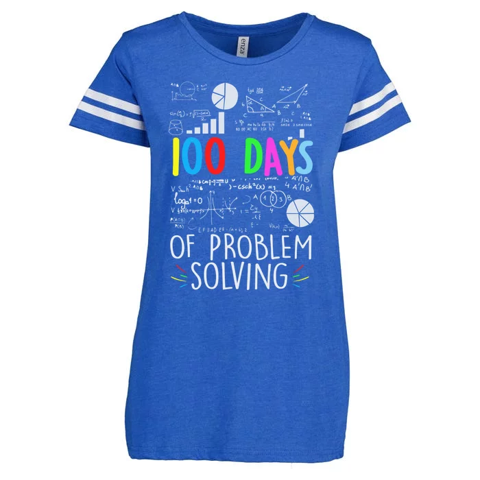 Problem Solving Funny Math Teacher 100 Days Of School Funny Gift Enza Ladies Jersey Football T-Shirt