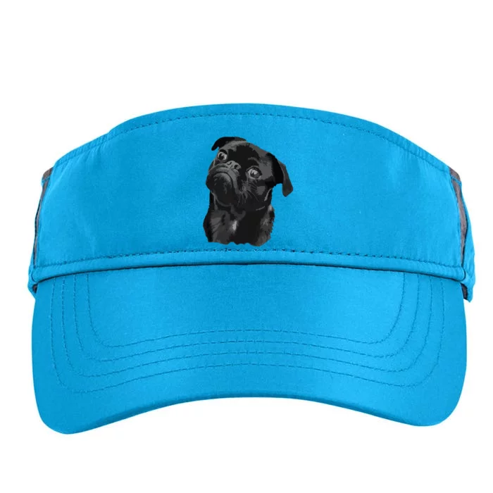 Pug Shirts For Dog Mom Dad Funny Cute Black Pug Adult Drive Performance Visor