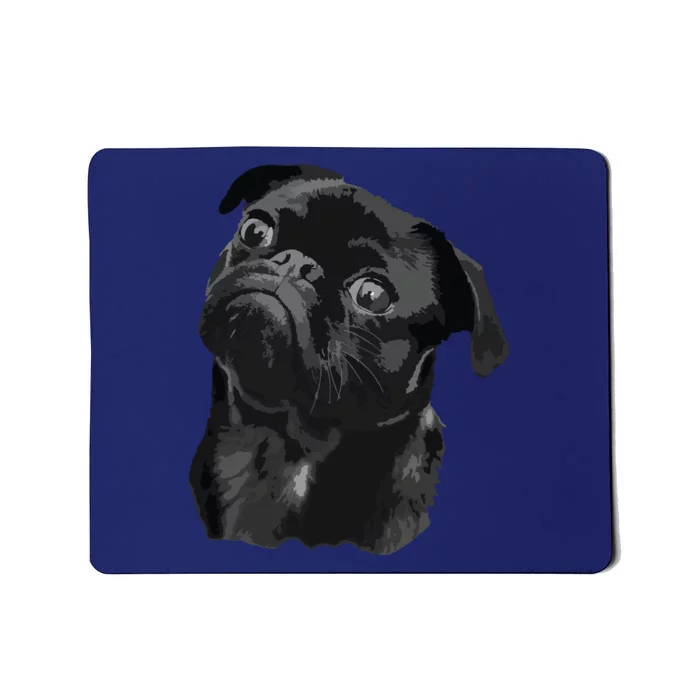 Pug Shirts For Dog Mom Dad Funny Cute Black Pug Mousepad