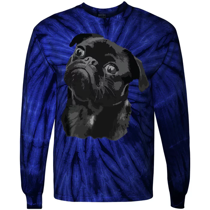 Pug Shirts For Dog Mom Dad Funny Cute Black Pug Tie-Dye Long Sleeve Shirt