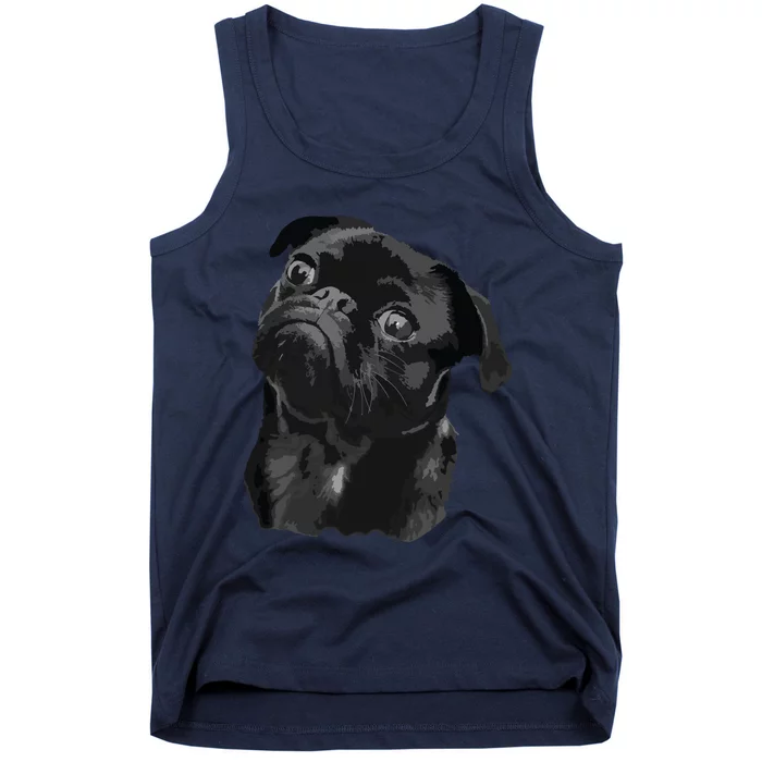 Pug Shirts For Dog Mom Dad Funny Cute Black Pug Tank Top