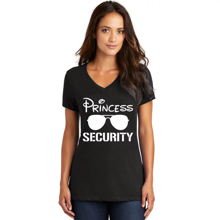 Princess Security Funny Birthday Halloween Party Women's V-Neck T-Shirt