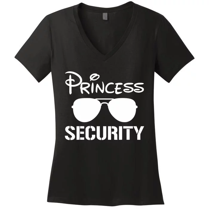 Princess Security Funny Birthday Halloween Party Women's V-Neck T-Shirt