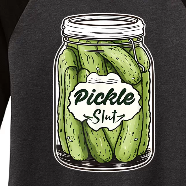 Pickle Slut Funny Pickle Slut Who Loves Pickles Apaprel Women's Tri-Blend 3/4-Sleeve Raglan Shirt