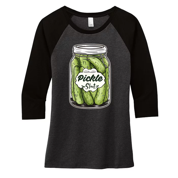 Pickle Slut Funny Pickle Slut Who Loves Pickles Apaprel Women's Tri-Blend 3/4-Sleeve Raglan Shirt