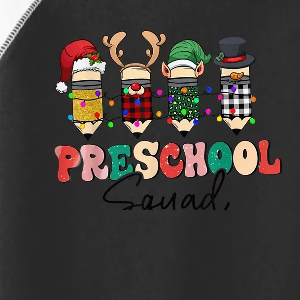 Preschool Squad Funny Merry Christmas Teacher Student Toddler Fine Jersey T-Shirt