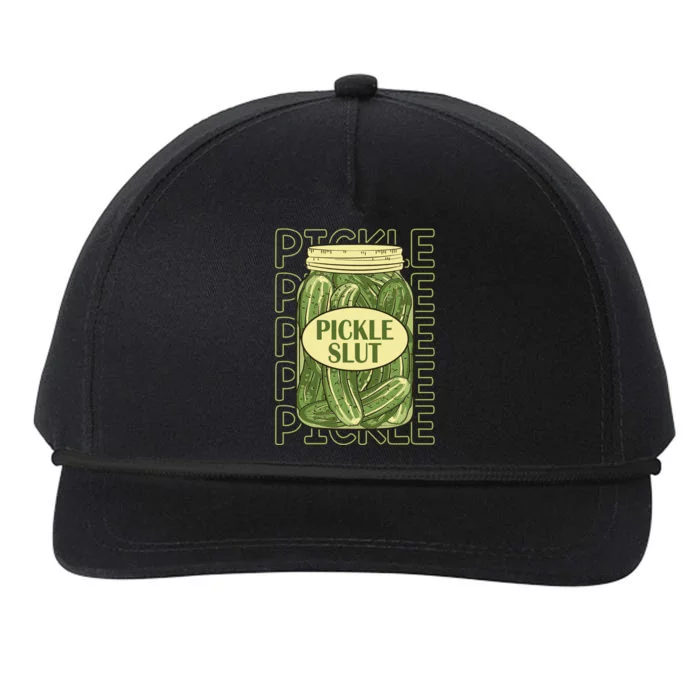 Pickle Slut Funny Canned Pickles Snapback Five-Panel Rope Hat