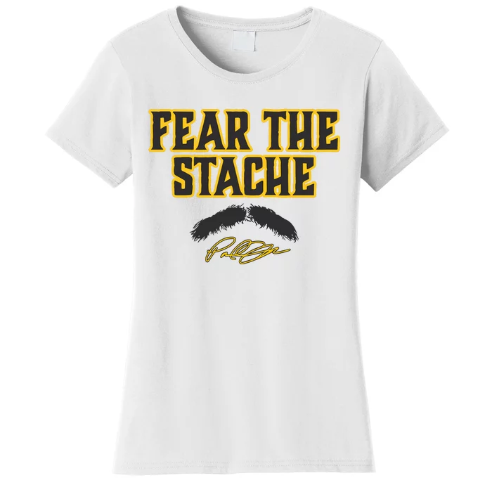 Paul Skenes Fear The Stache Pittsburgh Baseball Women's T-Shirt