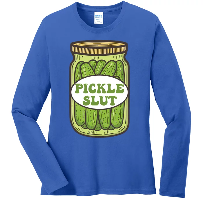 Pickle Slut Funny Canned Pickles Ladies Long Sleeve Shirt