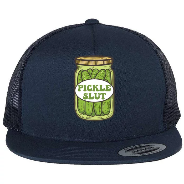 Pickle Slut Funny Canned Pickles Flat Bill Trucker Hat