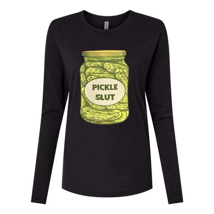 Pickle Slut Funny Canned Pickles Womens Cotton Relaxed Long Sleeve T-Shirt