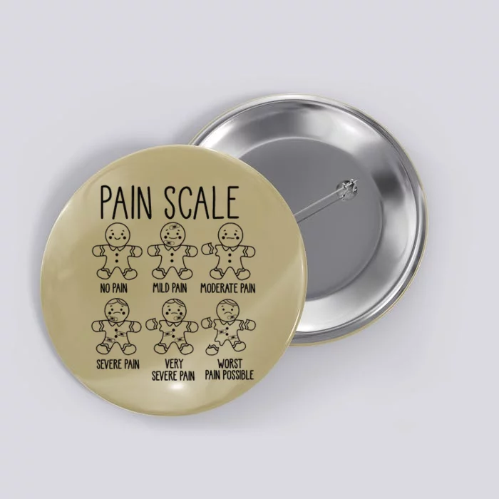 Pain Scale Funny Gingerbread Trauma Nurse Christmas Nursing Button