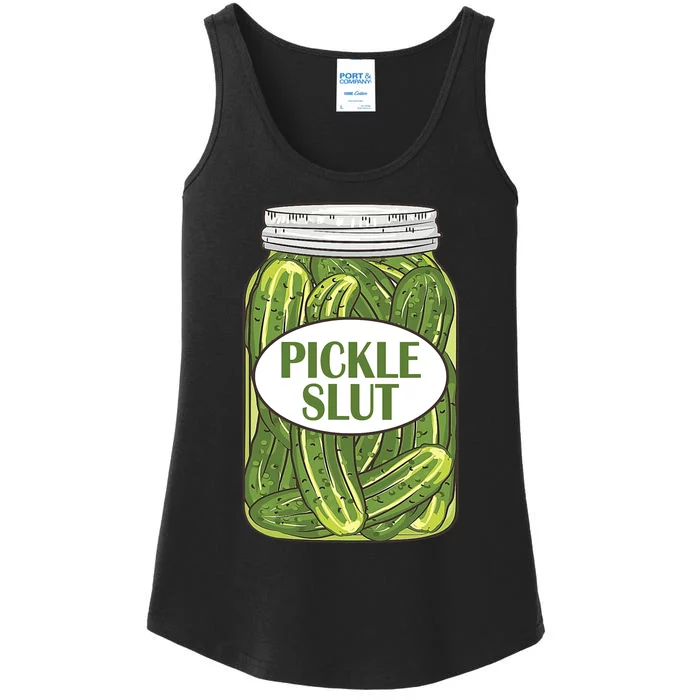 Pickle Slut Funny Canned Pickles Ladies Essential Tank