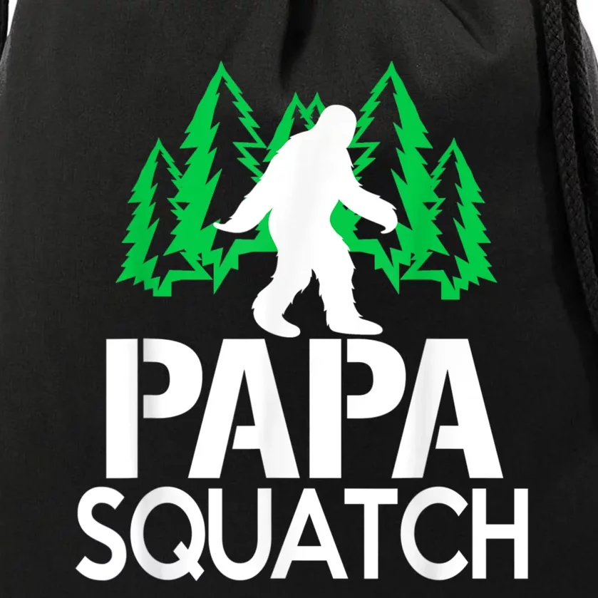 Papa Squatch For Dad Bigfoot Sasquatch Drawstring Bag