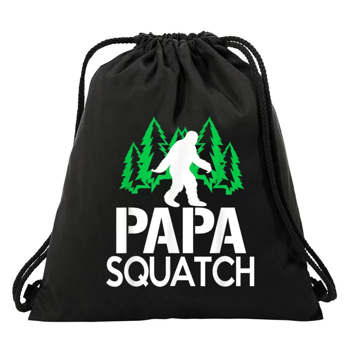 Papa Squatch For Dad Bigfoot Sasquatch Drawstring Bag