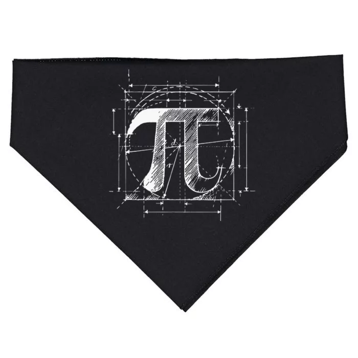 Pi Symbol Funny Math Teacher Pi Day USA-Made Doggie Bandana