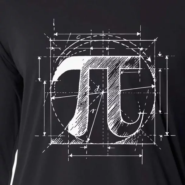 Pi Symbol Funny Math Teacher Pi Day Cooling Performance Long Sleeve Crew