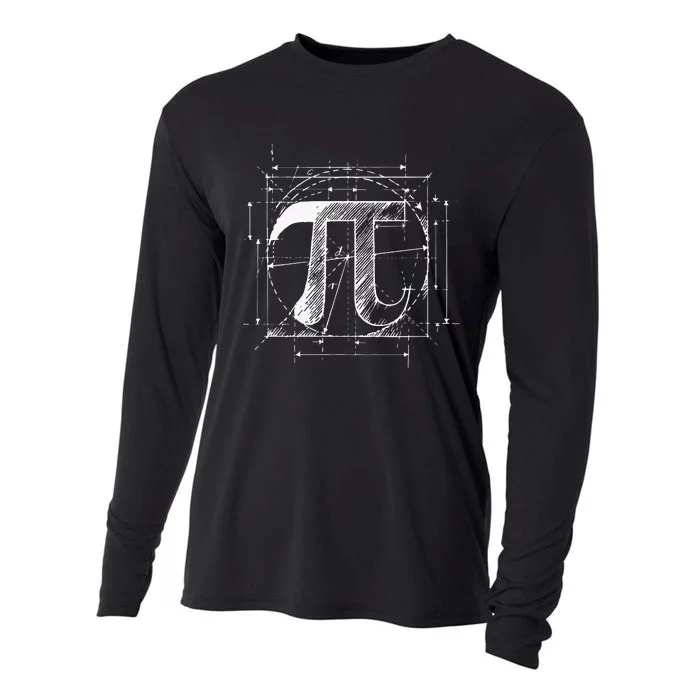 Pi Symbol Funny Math Teacher Pi Day Cooling Performance Long Sleeve Crew