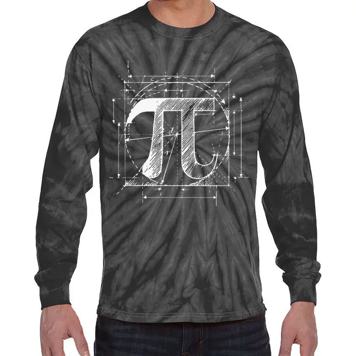 Pi Symbol Funny Math Teacher Pi Day Tie-Dye Long Sleeve Shirt