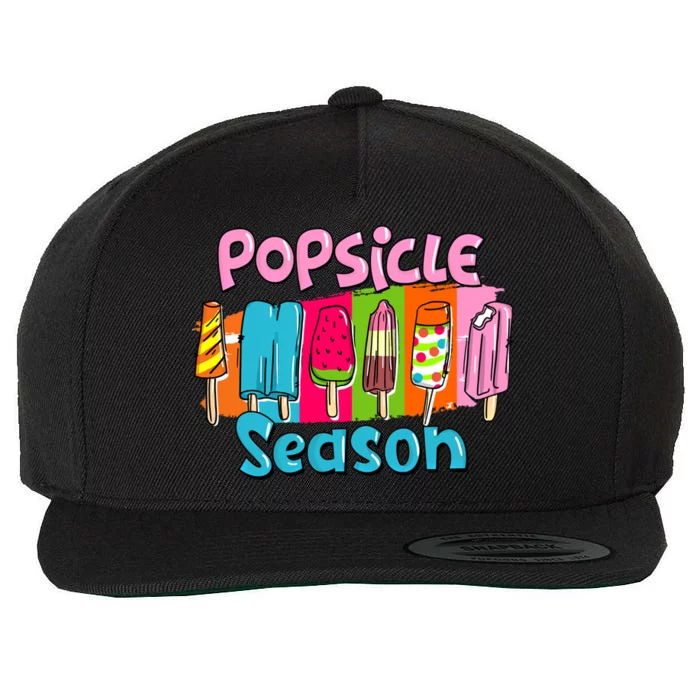 Popsicle Season Funny Ice Cream Retro Popsicle Cool Gift Wool Snapback Cap