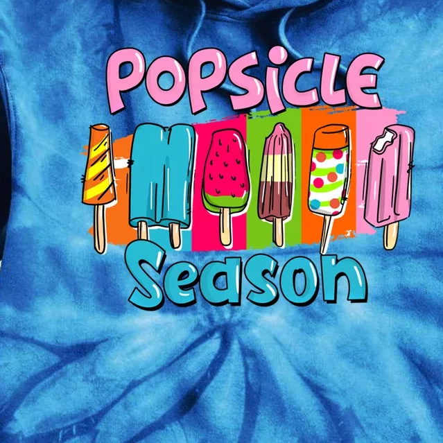 Popsicle Season Funny Ice Cream Retro Popsicle Cool Gift Tie Dye Hoodie