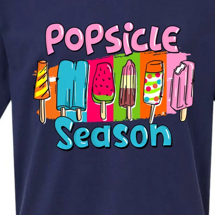 Popsicle Season Funny Ice Cream Retro Popsicle Cool Gift Sueded Cloud Jersey T-Shirt