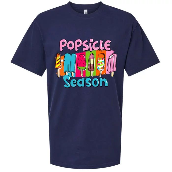 Popsicle Season Funny Ice Cream Retro Popsicle Cool Gift Sueded Cloud Jersey T-Shirt