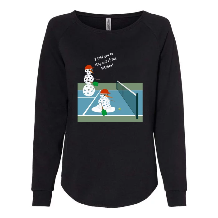 Pickleball Snowmen | Fun Pickleball | Pickleball Holiday Gift | Great Pickleball Womens California Wash Sweatshirt