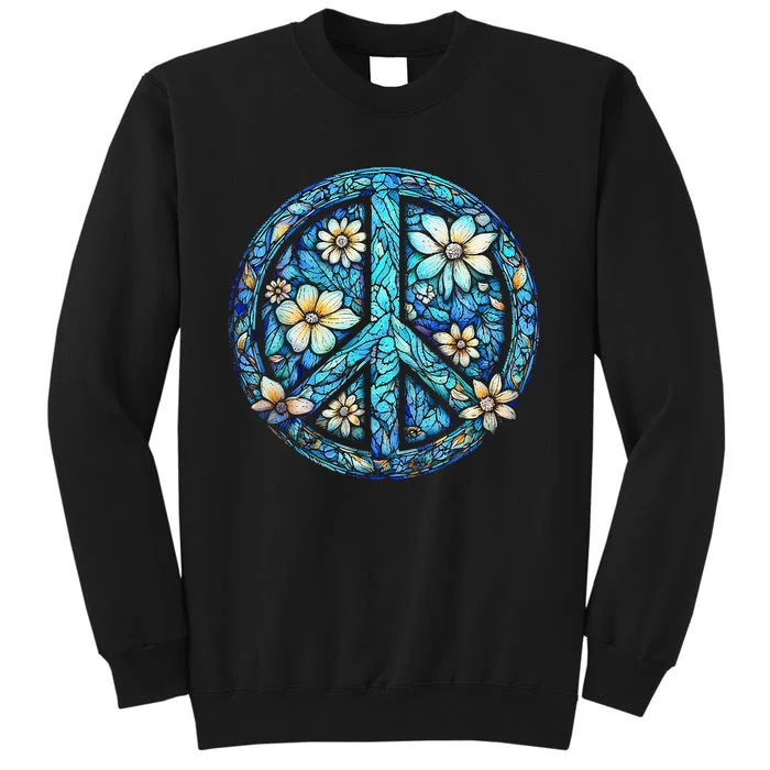 Peace Sign flowers 60's 70s Retro Hippie Sweatshirt