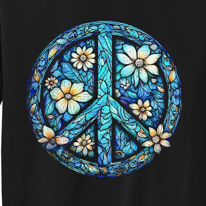 Peace Sign flowers 60's 70s Retro Hippie Tall Sweatshirt