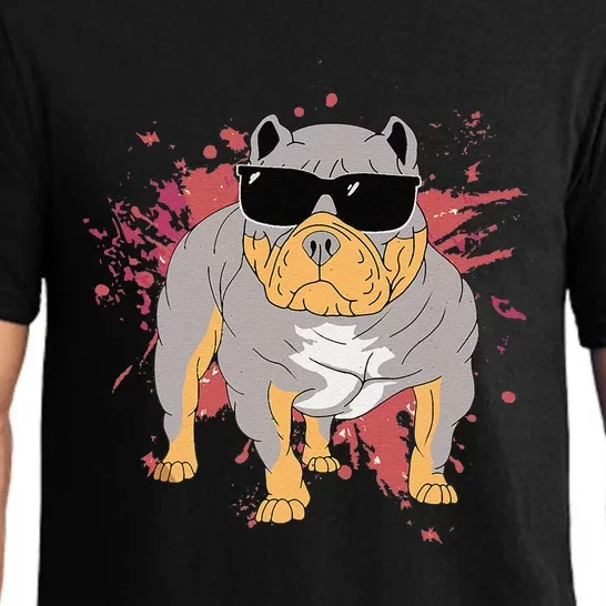 Pitbull Sunglasses Funny American Bully Dog Pitbulls Lover Pajama Set