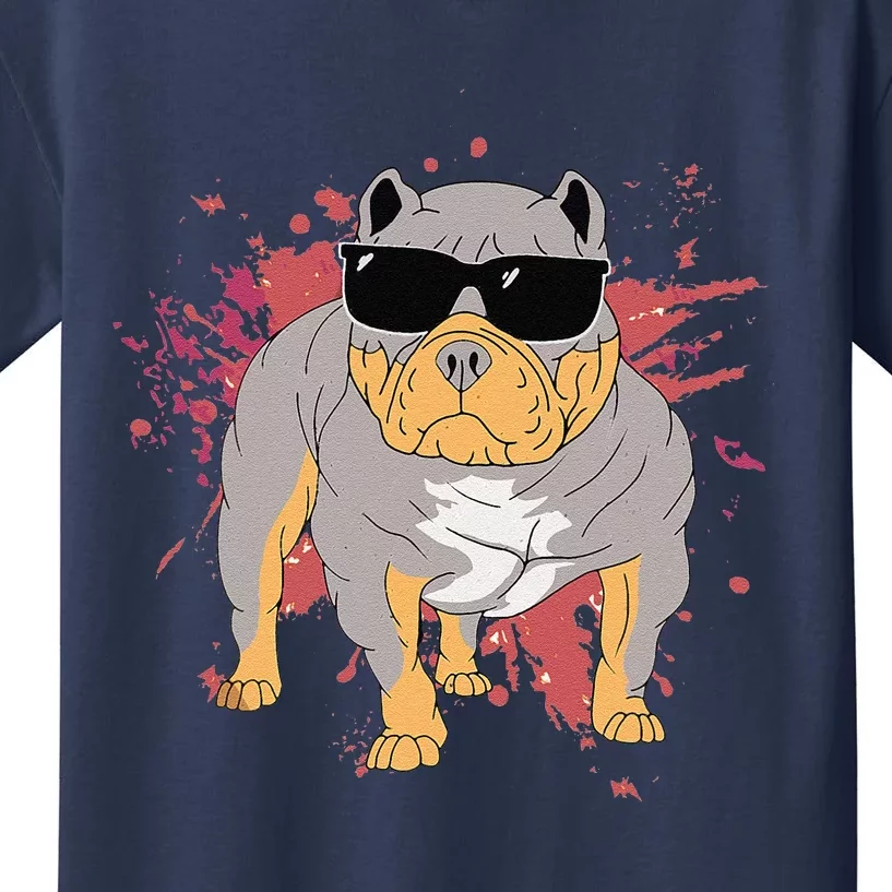 Pitbull Sunglasses Funny American Bully Dog Pitbulls Lover Kids T-Shirt