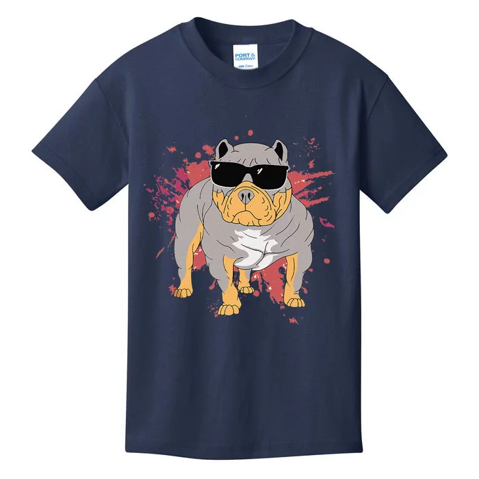 Pitbull Sunglasses Funny American Bully Dog Pitbulls Lover Kids T-Shirt