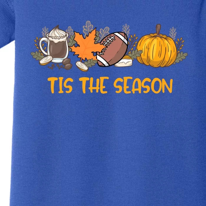 Pumpkin Spice Football Tis The Season Fall Thanksgiving Gift Baby Bodysuit