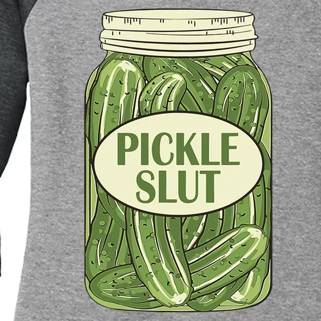 Pickle Slut Funny Women's Tri-Blend 3/4-Sleeve Raglan Shirt