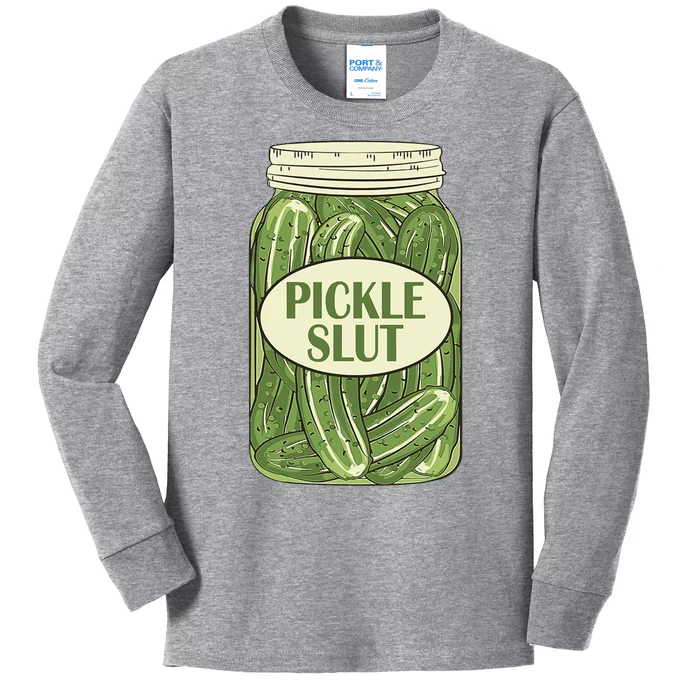 Pickle Slut Funny Kids Long Sleeve Shirt