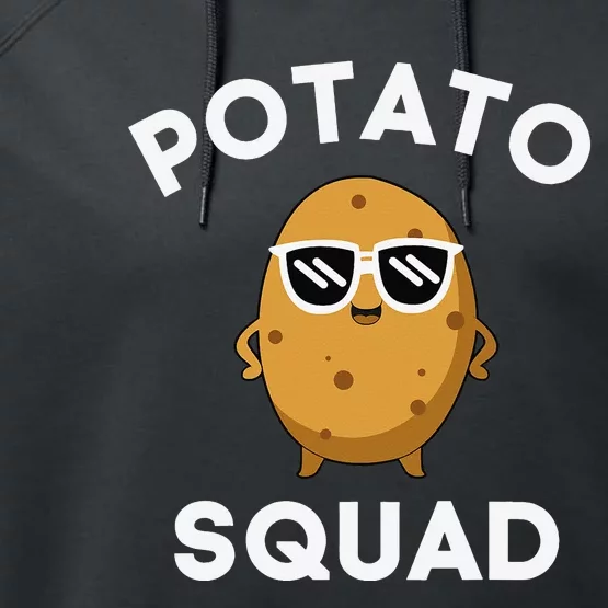 POTATO SQUAD Funny Smiling Vegetarian Matching Potato Lovers Performance Fleece Hoodie