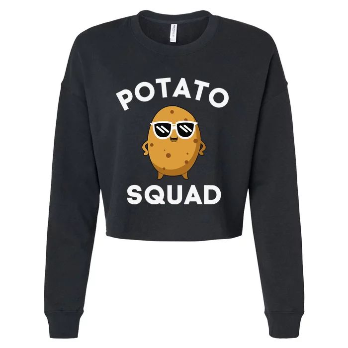 POTATO SQUAD Funny Smiling Vegetarian Matching Potato Lovers Cropped Pullover Crew