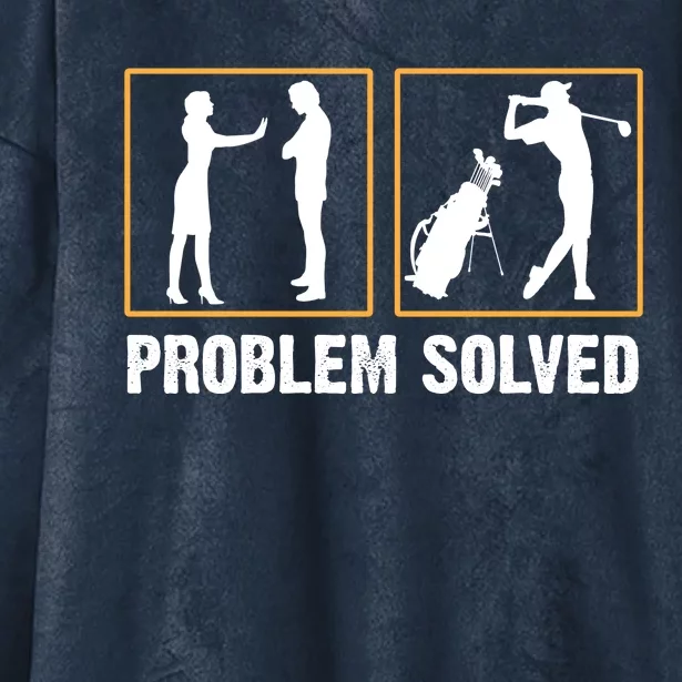 Problem Solved Funny Golfers Gift For Him Hooded Wearable Blanket