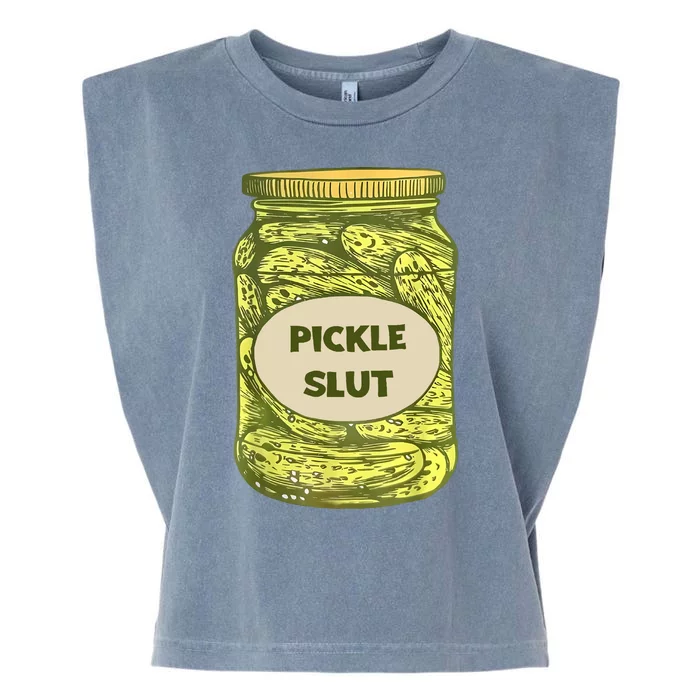 Pickle Slut Funny Canned Pickles Garment-Dyed Women's Muscle Tee